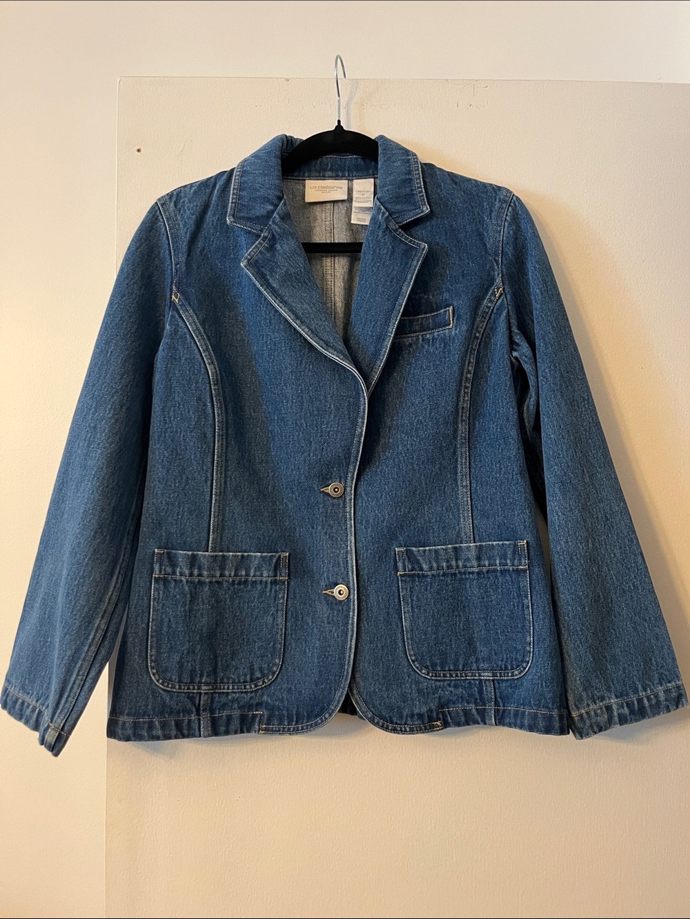 Liz Claiborne Tailored Blue Denim Blazer Jacket
